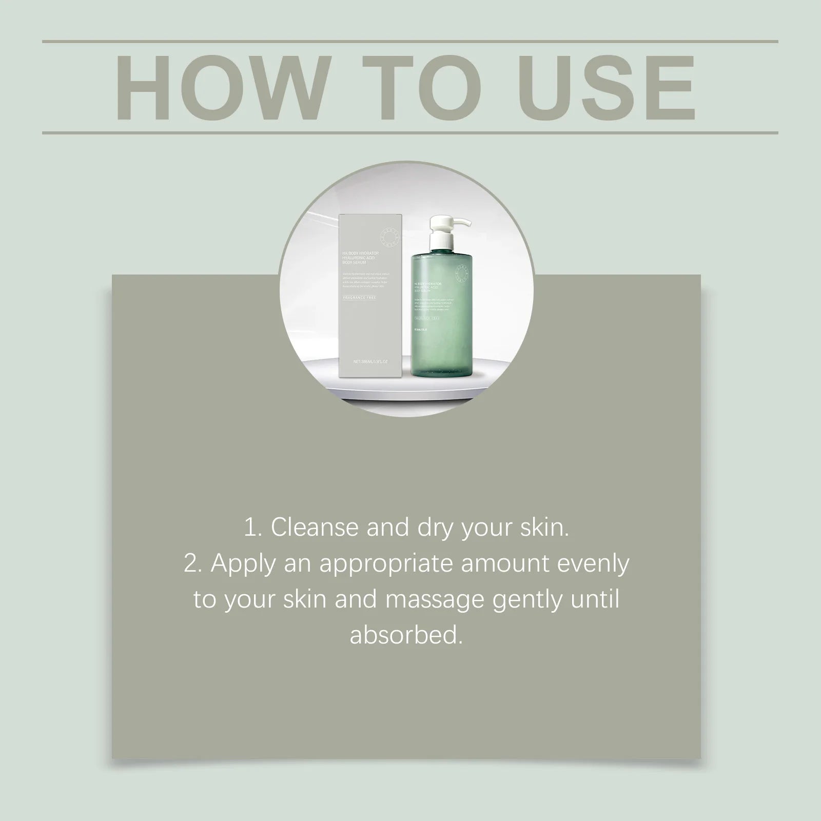 Hyaluronic Acid Body Serum - Moisturizes, softens skin, enhances elasticity, smooth, refreshing, and hydrating